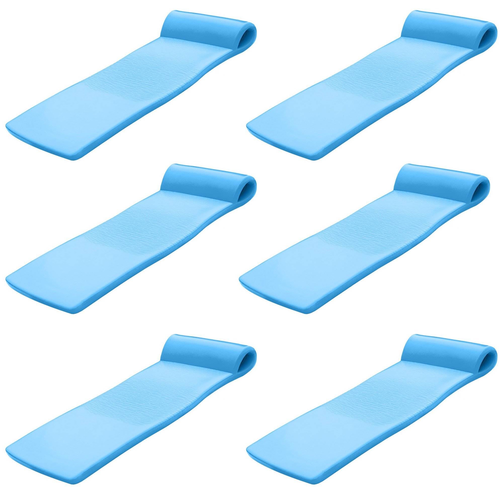 TRC Recreation Sunsation 70 Inch Foam Raft Lounger Pool Float, Blue (6 Pack)
