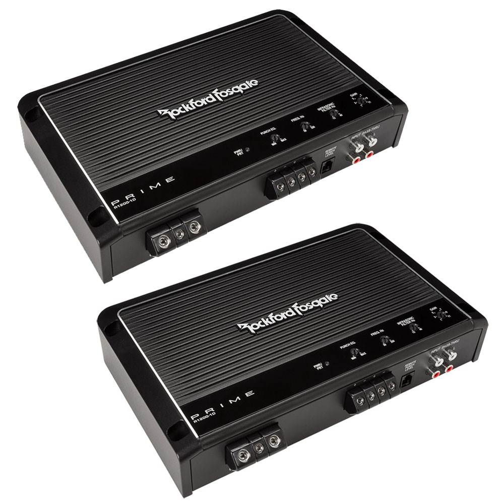 Rockford Fosgate 1200 Watt Class-D Monoblock Car Audio Amplifier (2 Pack)