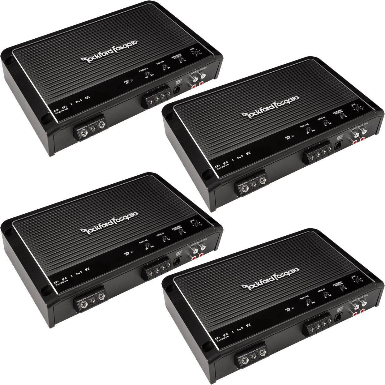 Rockford Fosgate 1200 Watt Class-D Monoblock Car Audio Amplifier (4 Pack)