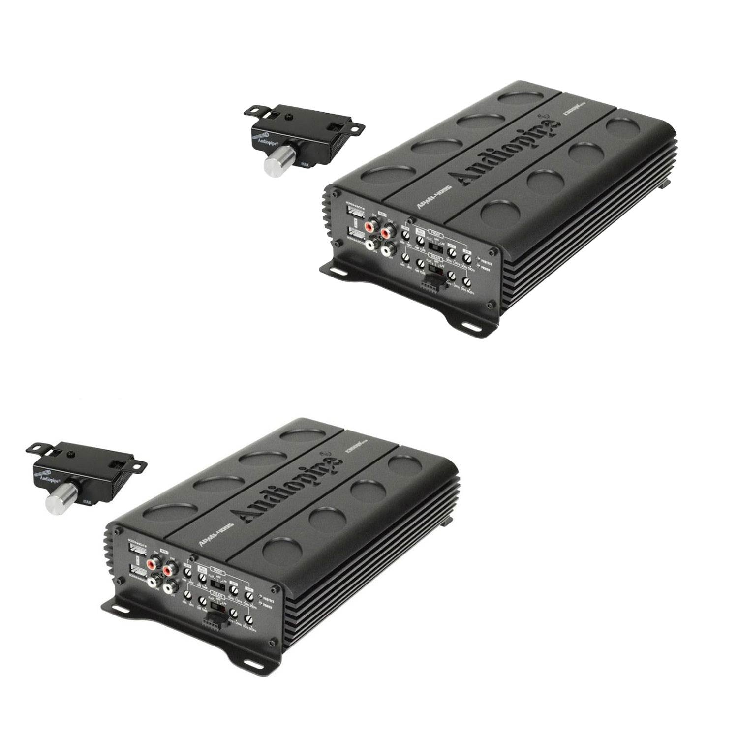 Audiopipe 1300 Watt MOSFET 4 Channel Amp Car Audio Speaker Amplifier (2 Pack)