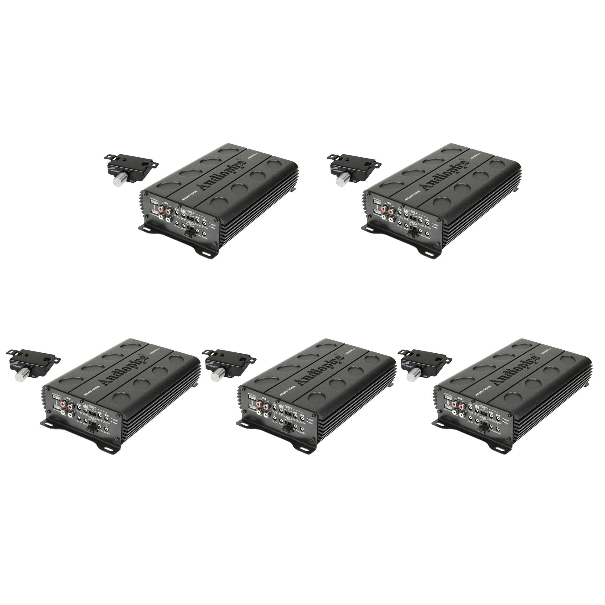 Audiopipe 1300 Watt MOSFET 4 Channel Amp Car Audio Speaker Amplifier (5 Pack)