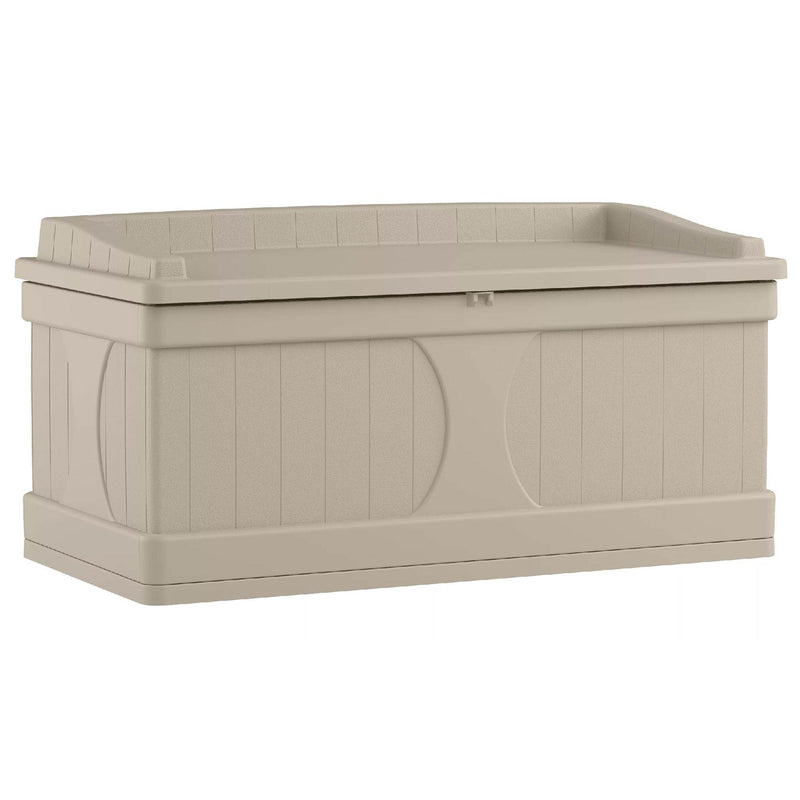 Suncast 99 Gallon Deck Patio Box and Bench with Seating Capacity for 2 (4 Pack)