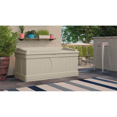 Suncast 99 Gallon Deck Patio Box and Bench with Seating Capacity for 2 (4 Pack)