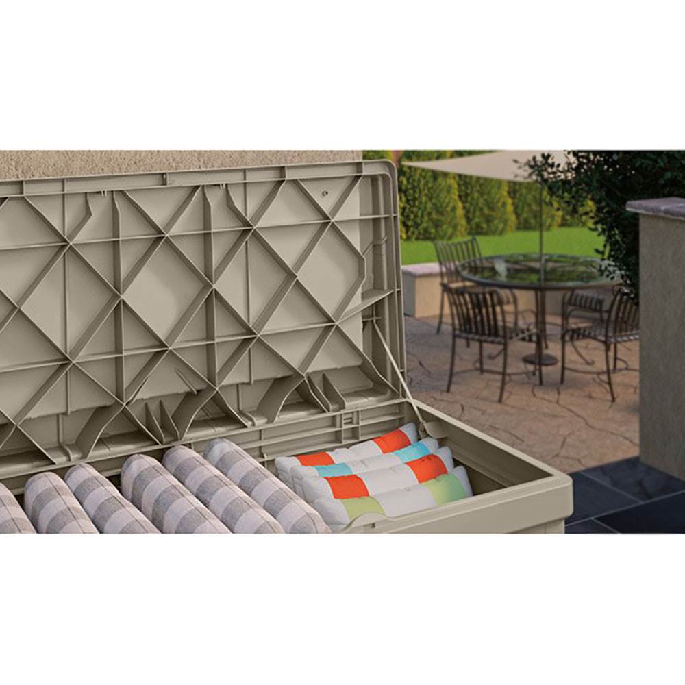 Suncast 99 Gallon Deck Patio Box and Bench with Seating Capacity for 2 (4 Pack)
