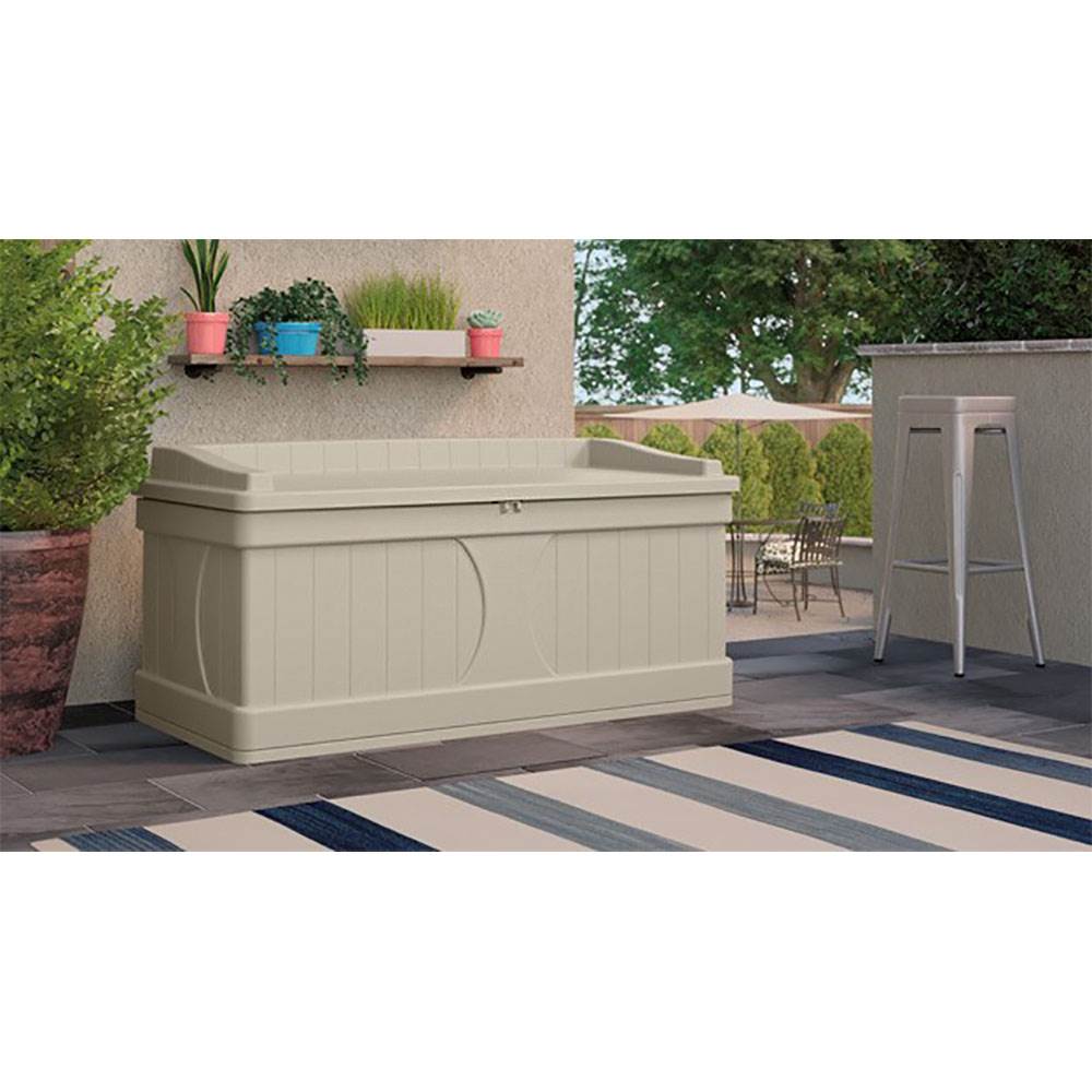 Suncast 99 Gallon Deck Patio Box and Bench with Seating Capacity for 2 (6 Pack)