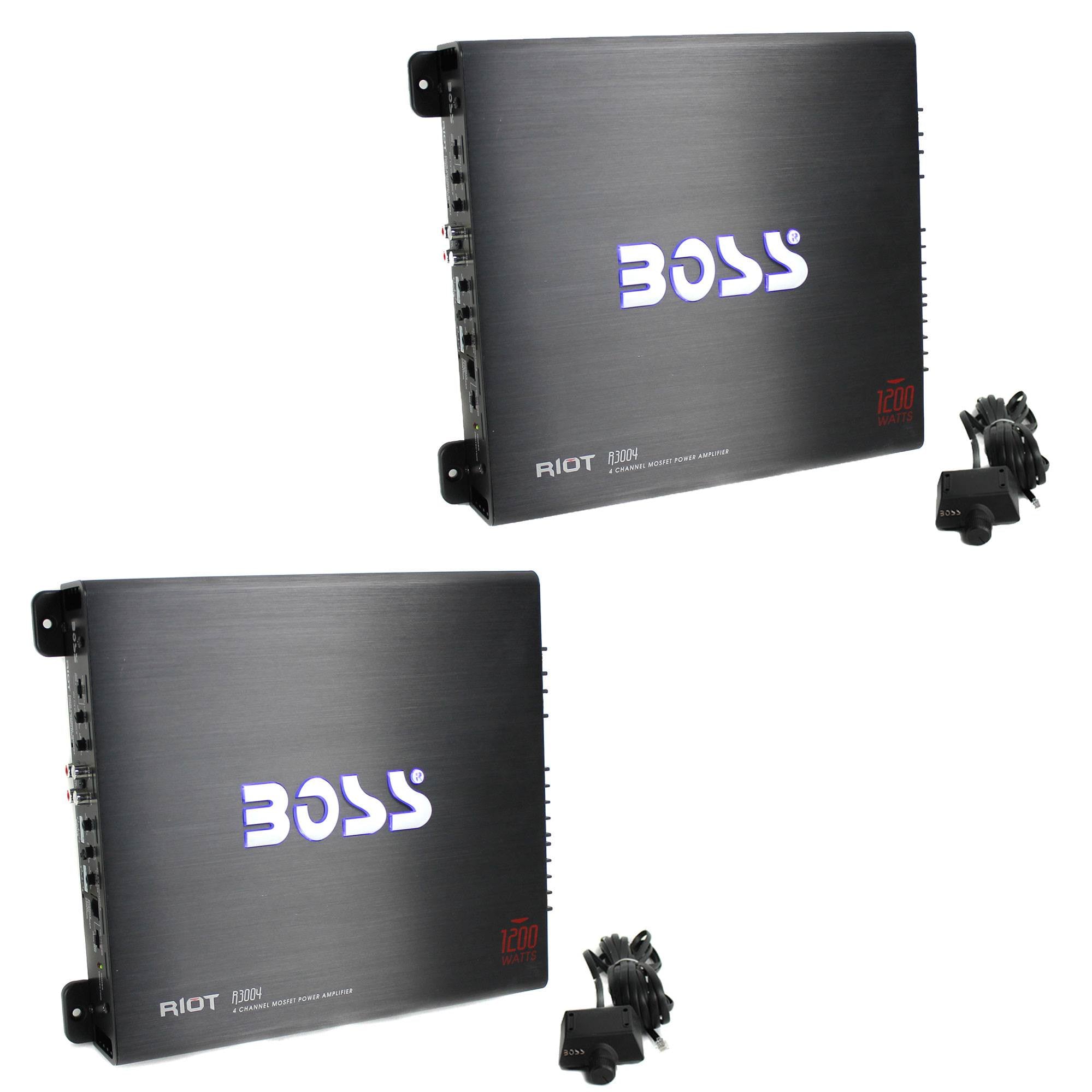 BOSS AUDIO R3004 1200W 4 Channel Car Amplifier Power Stereo Amp+Remote (2 Pack)