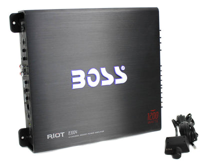 BOSS AUDIO R3004 1200W 4 Channel Car Amplifier Power Stereo Amp+Remote (2 Pack)