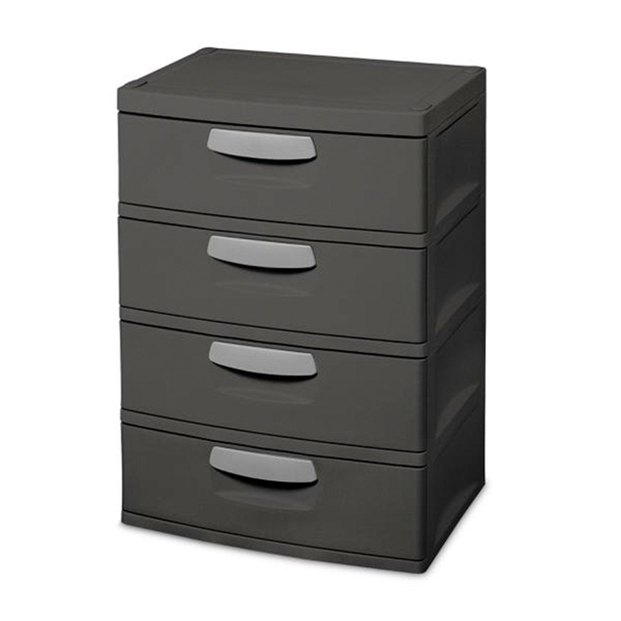 Sterilite 4-Drawer Heavy-Duty Gray Storage Unit With Black Handles (6 Pack) - VMInnovations