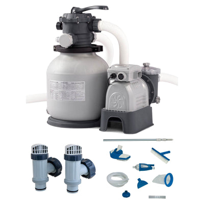 Intex Krystal Clear Sand Filter Pump & Plunger Valves (2 Pack) & Maintenance Kit