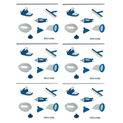 Intex Pool Maintenance Kit with Vacuum & Pole for Minimum 800 GPH Flow (6 Pack)