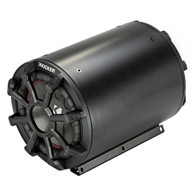 Kicker Car Audio Tube Enclosure w/ 8 Inch 2 Ohm Subwoofer and Grill (2 Pack)