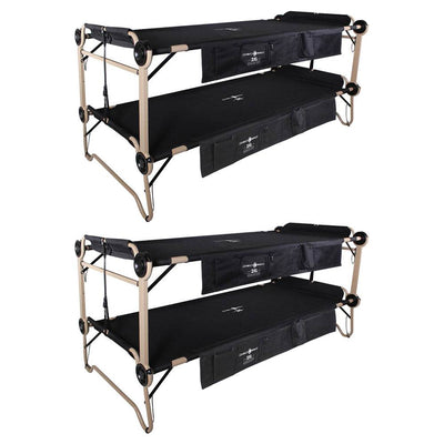 Disc-O-Bed 2XL Cam-O-Bunk Benchable Bunked Double Cot with Organizers (2 Pack) - VMInnovations