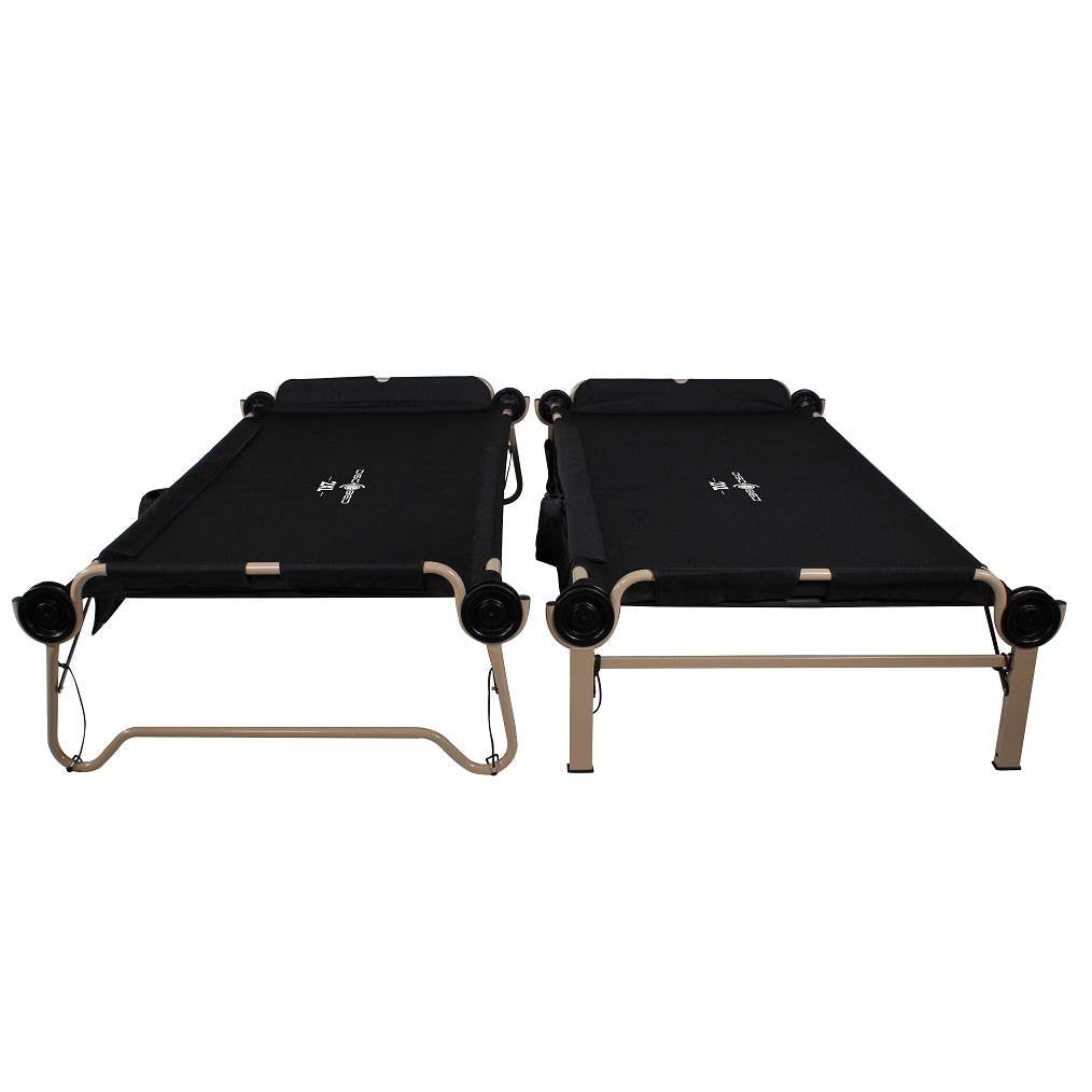 Disc-O-Bed 2XL Cam-O-Bunk Benchable Bunked Double Cot with Organizers (2 Pack) - VMInnovations