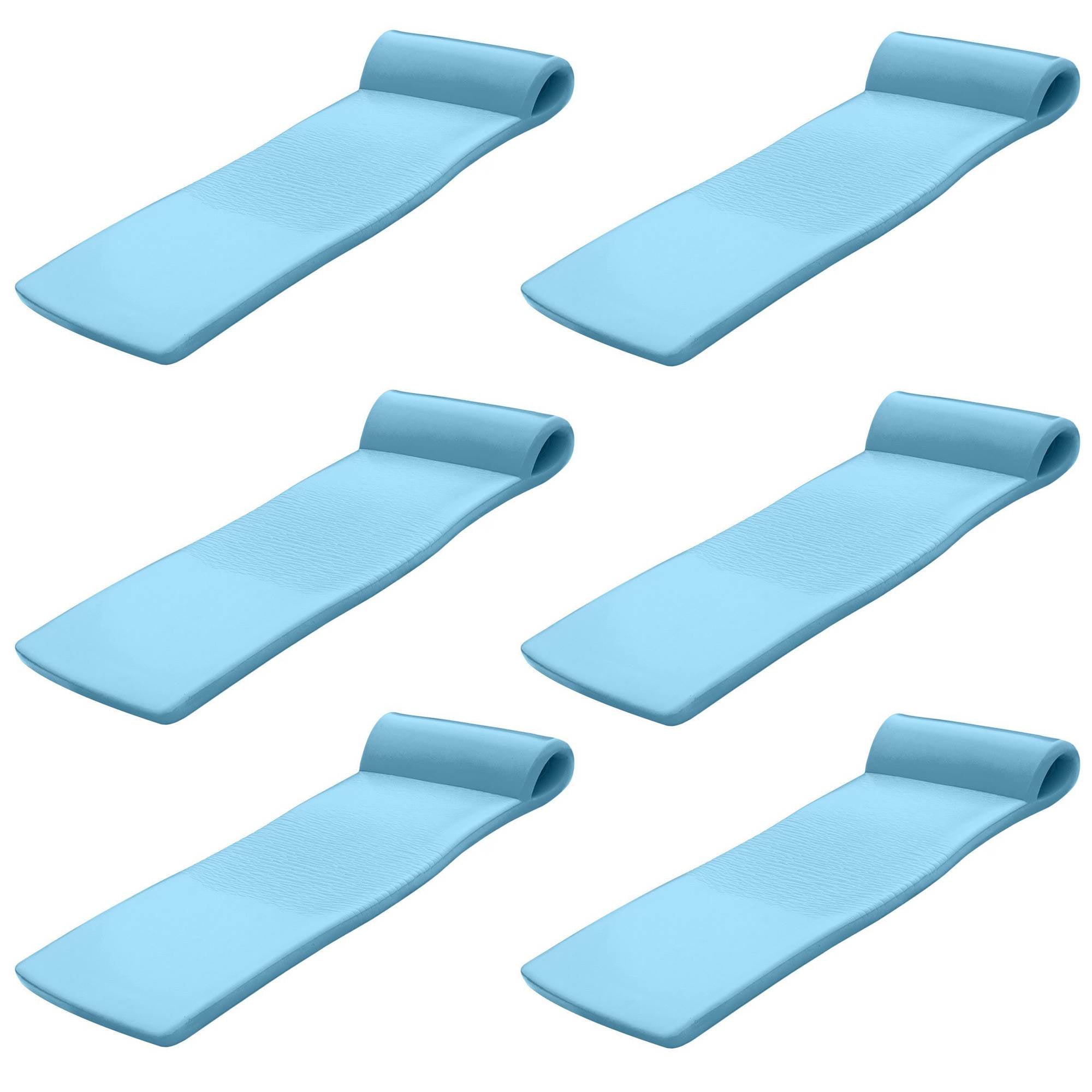 Texas Recreation Sunsation 70 Inch Foam Raft Lounger Pool Float, Blue (6 Pack)