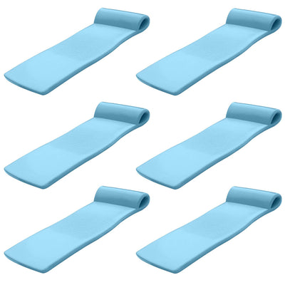 Texas Recreation Sunsation 70 Inch Foam Raft Lounger Pool Float, Blue (6 Pack)