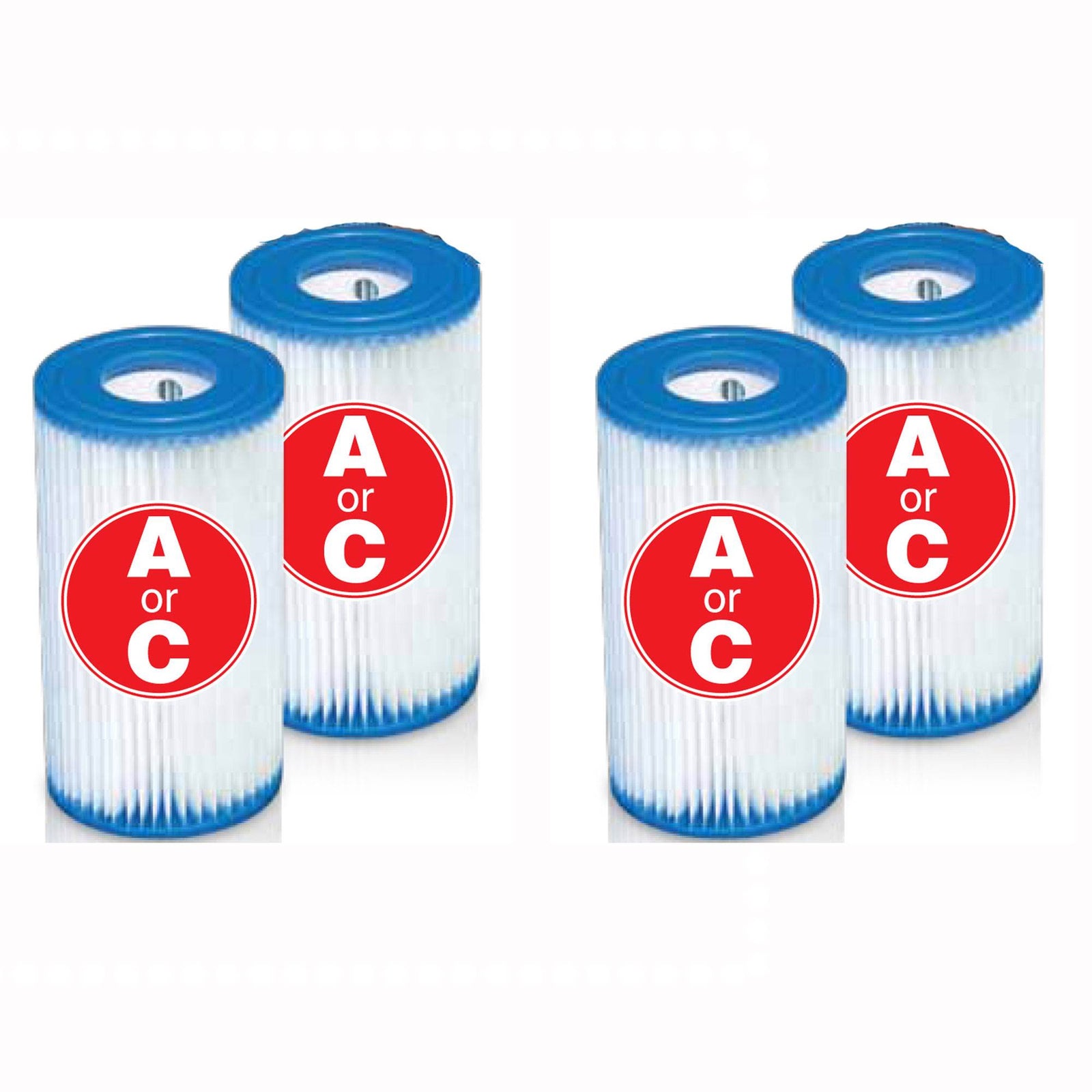 Intex Easy Set Swimming Pool Type A or C Filter Replacement Cartridges  (2 Pack) - VMInnovations