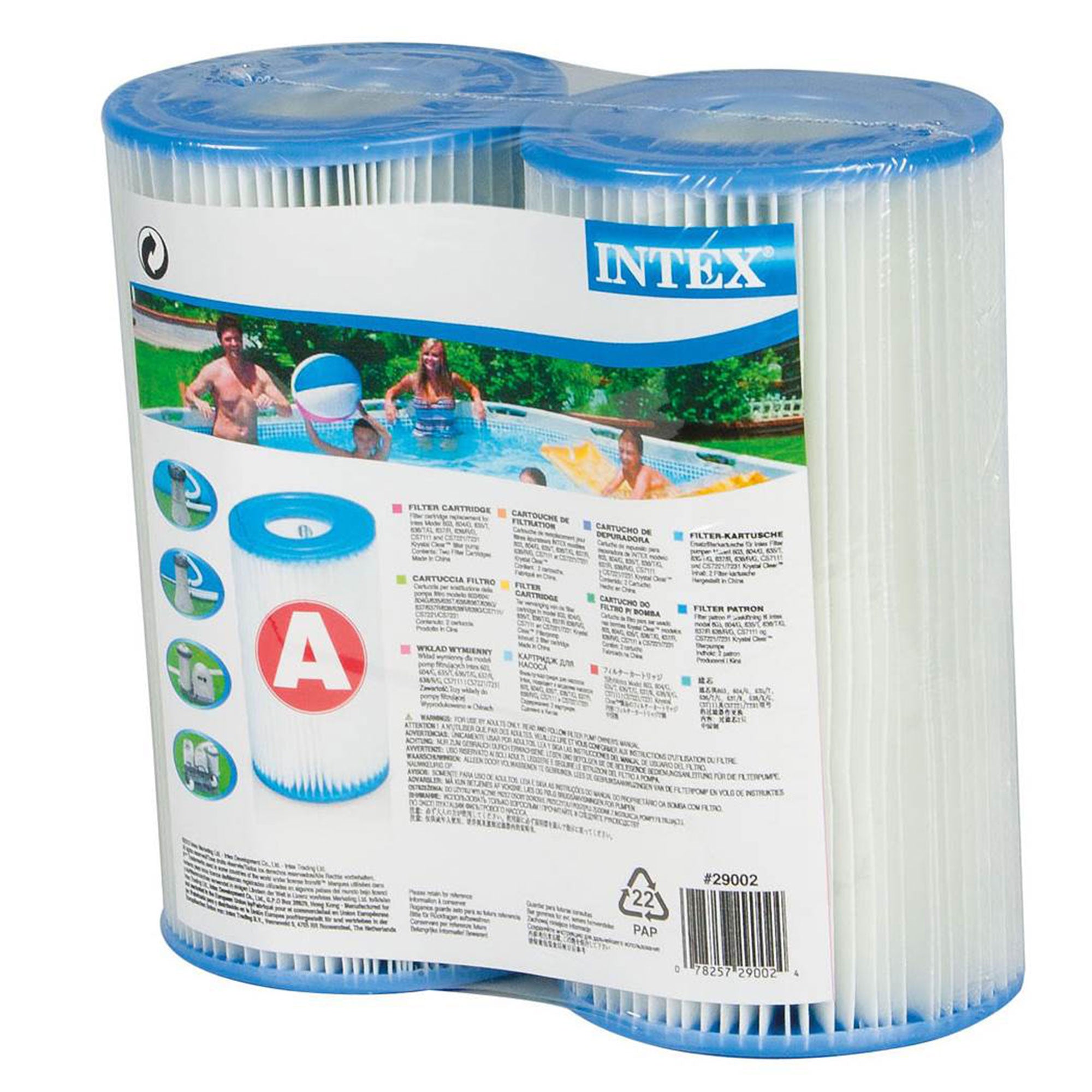 Intex Easy Set Swimming Pool Type A or C Filter Replacement Cartridges (4 Pack) - VMInnovations
