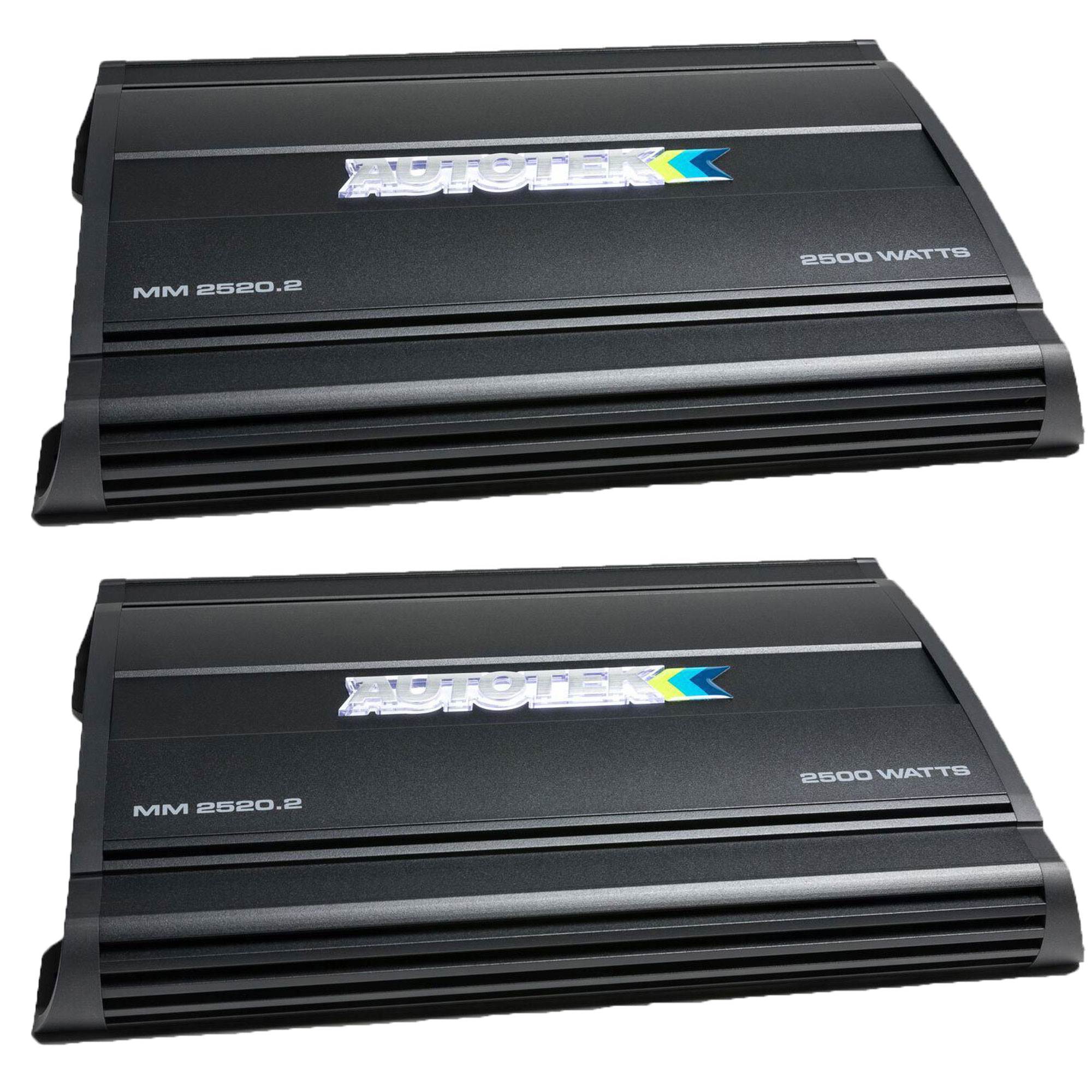 Autotek Mean Machine 2500W 2 Channel Bridgeable Amplifier Car Audio Amp (2 Pack)
