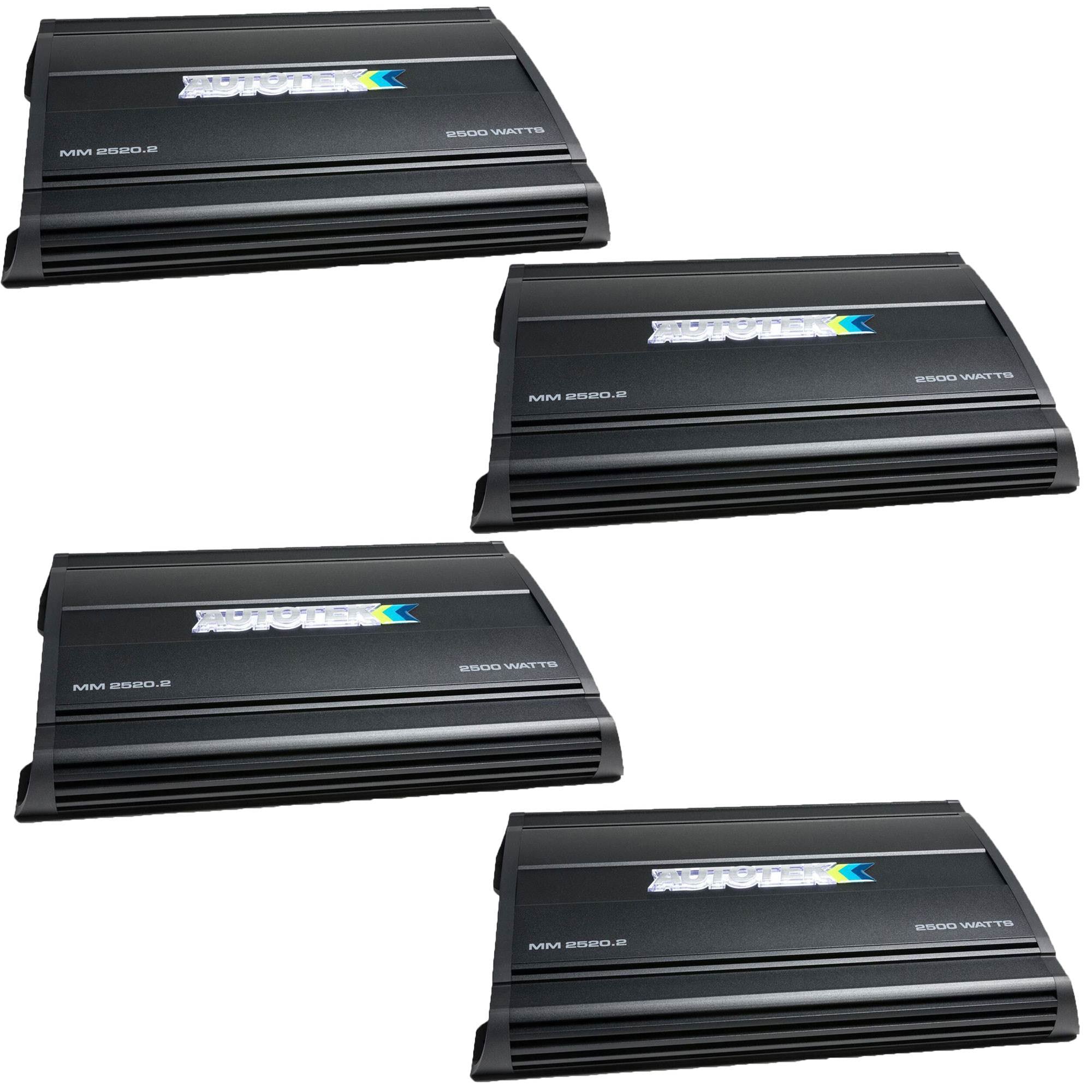 Autotek Mean Machine 2500W 2 Channel Bridgeable Amplifier Car Audio Amp (4 Pack)