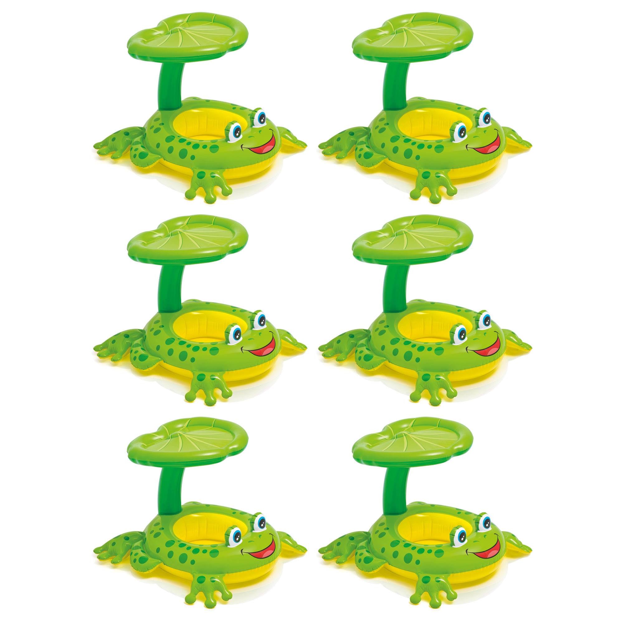 Intex 56584EP Froggy Friend Shade Canopy Baby Kiddie Pool Floating Raft (6 Pack)