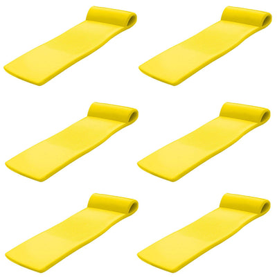 Texas Recreation Sunsation 70 Inch Foam Raft Lounger Pool Float, Yellow (6 Pack)
