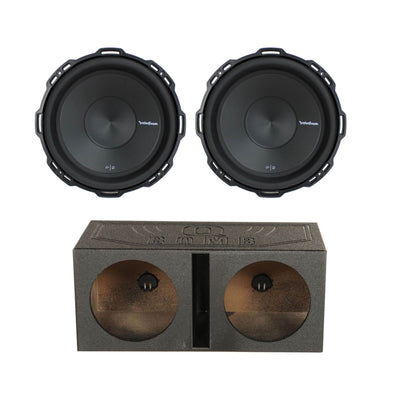 Rockford Fosgate 12" Subwoofer (2 Pack) & 12" Rhino Vented Subwoofer Enclosure