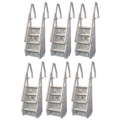 Vinyl Works Deluxe In Step 46 - 60" Above Ground Pool Ladder, White (6 Pack)