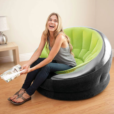 Intex Empire Inflatable Blow Up Lounge Chair for Adults, Lime Green (Used) - VMInnovations