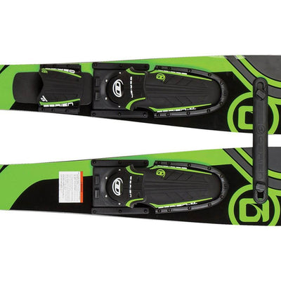 OBrien 54" Adjustable Combo Water Skis, Kids Size 2-Mens Size 7, Green (2 Pack)
