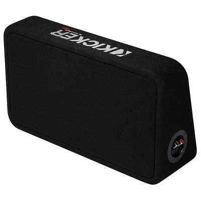 Kicker 600W Dual Loaded 8" 2 Ohm Shallow Sealed Subwoofer Box Enclosure (2 Pack)