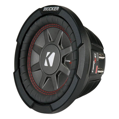 Kicker CompRT Single 6.75 Inch 300 Watt Max 1 Ohm Shallow Car Subwoofer (2 Pack)
