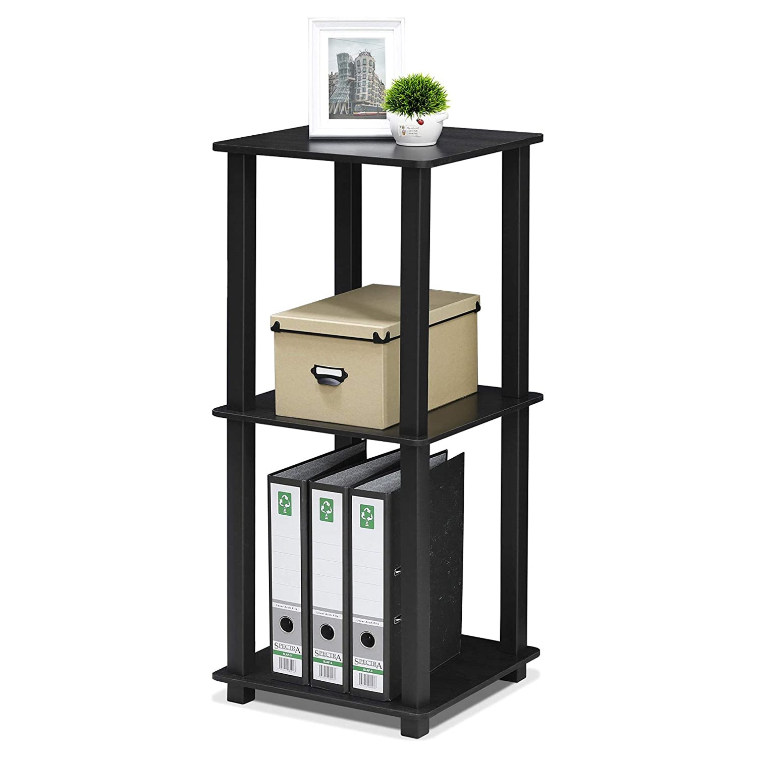 Furinno Simplistic Wooden Sturdy Flat Top Decor End Tables, Black (2 Pack)(Used) - VMInnovations