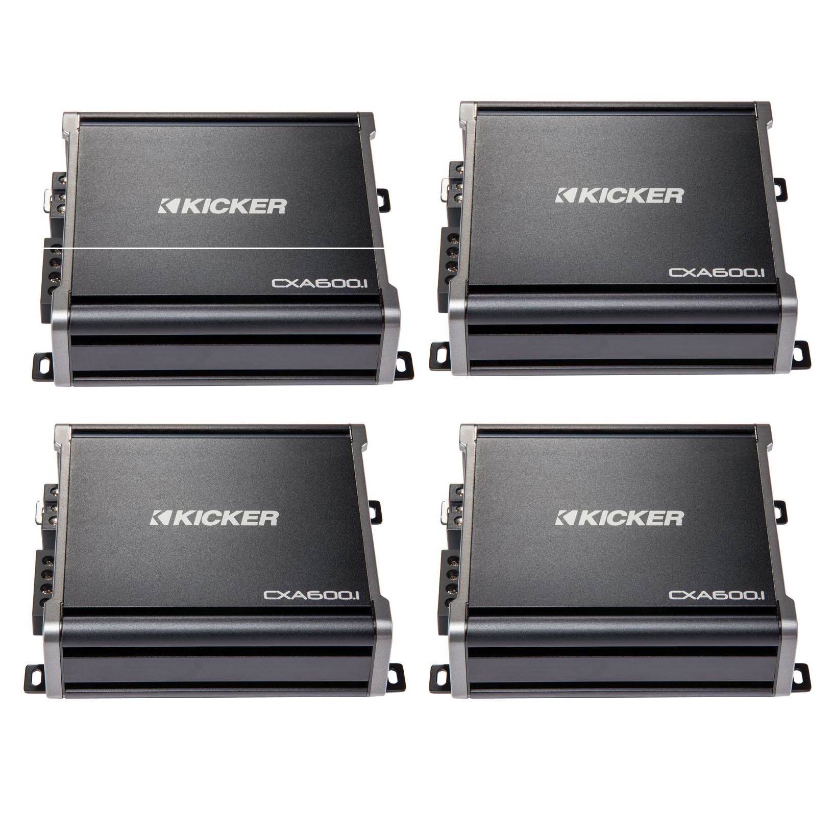 Kicker 43CXA6001 600 Watt RMS Monoblock Amp One Channel Power Amplifier (4 Pack)