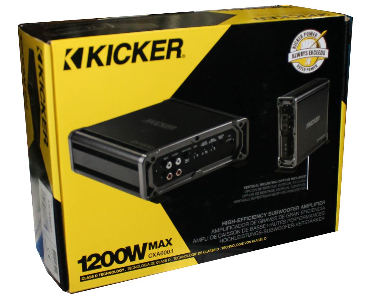 Kicker 43CXA6001 600 Watt RMS Monoblock Amp One Channel Power Amplifier (4 Pack)