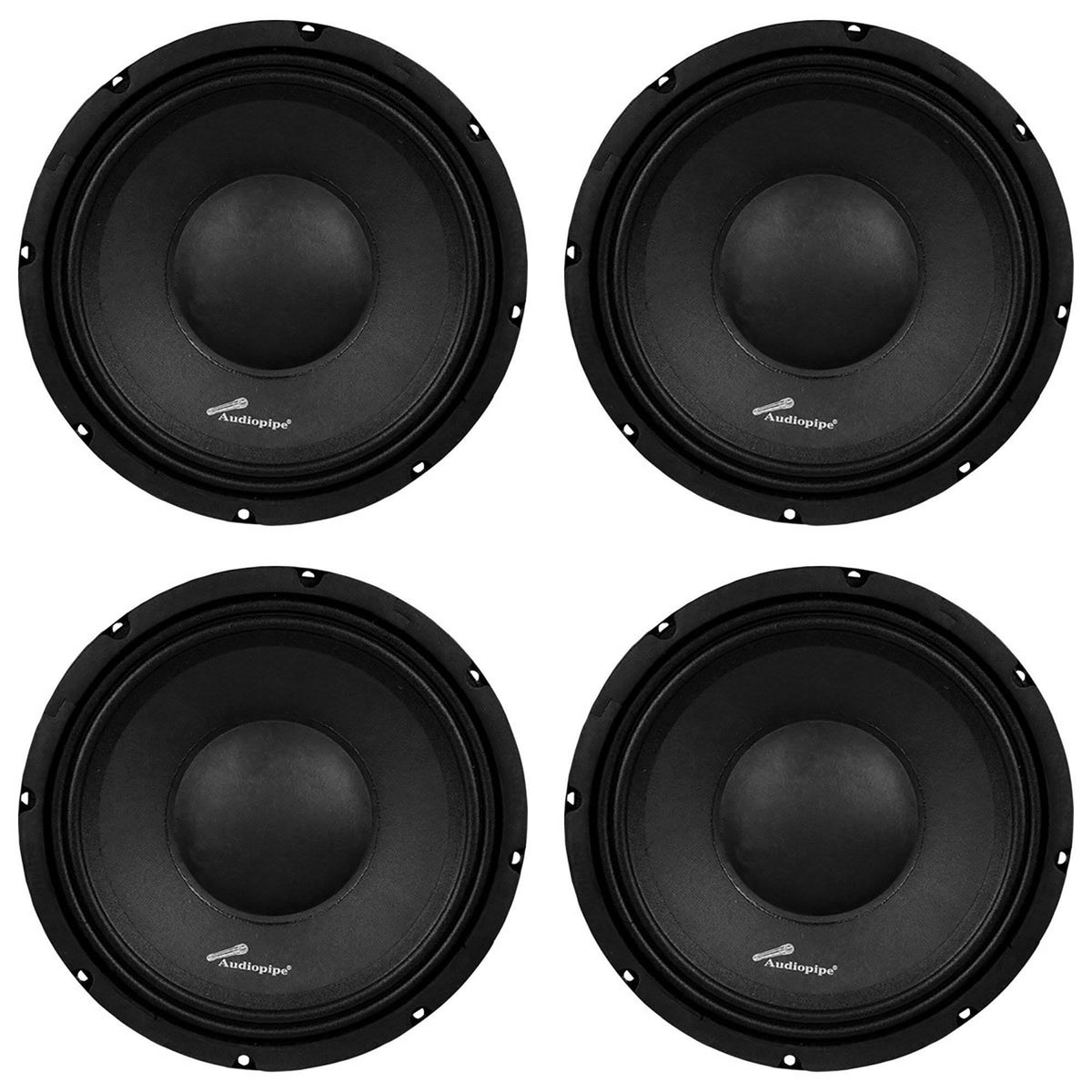 Audiopipe APSP-1050 10 Inch 700 Watt Dynamic Mid Range Car Loudspeaker (4 Pack) - VMInnovations