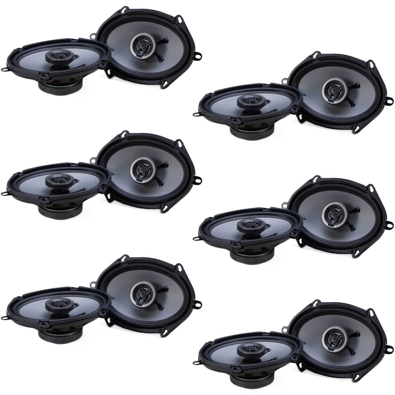 Crunch 250W Full Range 2 Way Coaxial Car Audio 5x7 by 6x8" Speaker (12 Pack) - VMInnovations
