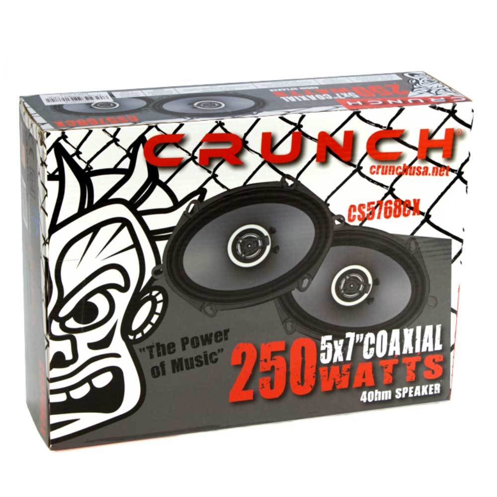 Crunch 250W Full Range 2 Way Coaxial Car Audio 5x7 by 6x8" Speaker (12 Pack) - VMInnovations