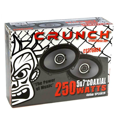 Crunch 250W Full Range 2 Way Coaxial Car Audio 5x7 by 6x8" Speaker (12 Pack) - VMInnovations
