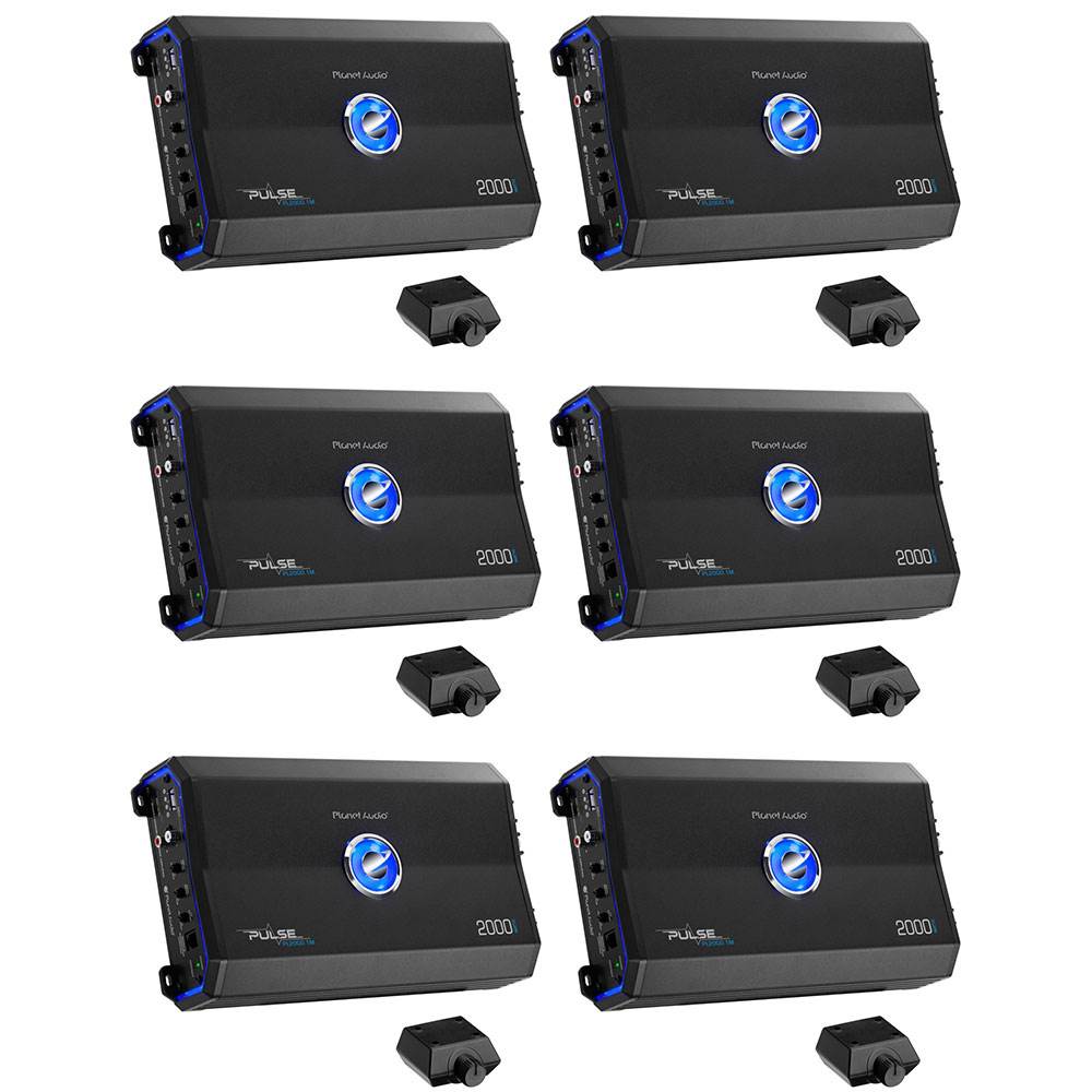Planet Audio 2000W Class A/B Monoblock MOSFET 2Ohm Car Audio Amplifier (6 Pack)