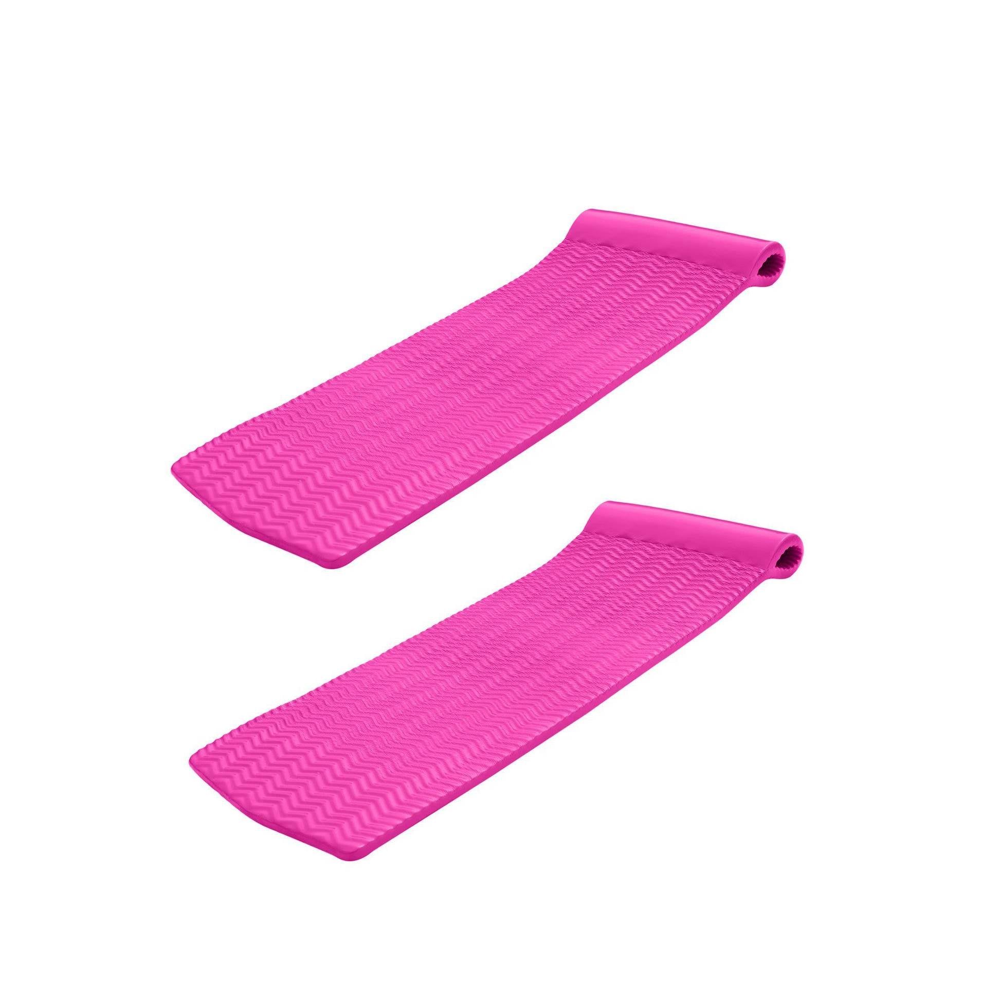 Texas Recreation Serenity 70 In. Foam Lounger Pool Float, Flamingo Pink (2 Pack)