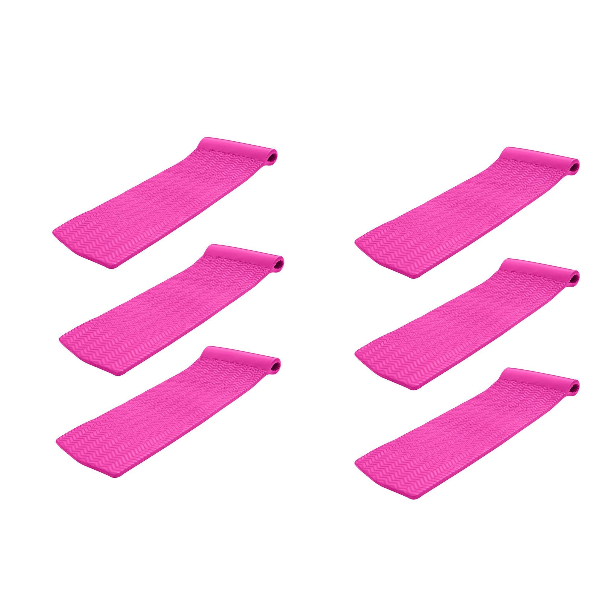 Texas Recreation Serenity 70 In. Foam Lounger Pool Float, Flamingo Pink (6 Pack)