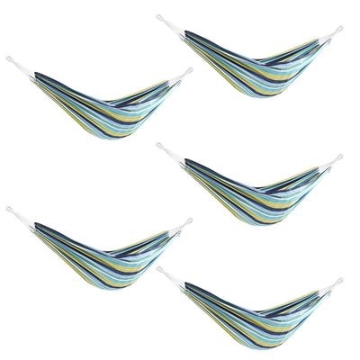 Vivere Brazilian Style Cotton 1 Person Outdoor Patio Hammock, Cayo Reef (5 Pack)
