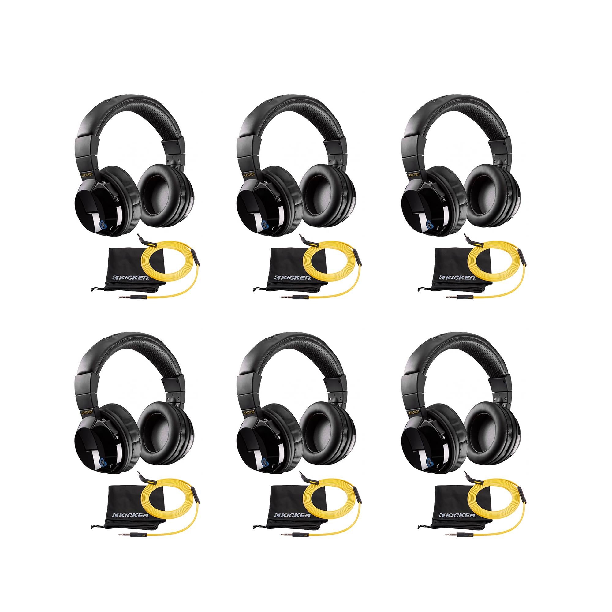 Kicker Wireless Cordless Over Ear Audio Bluetooth Stereo Headphones (6 Pack)
