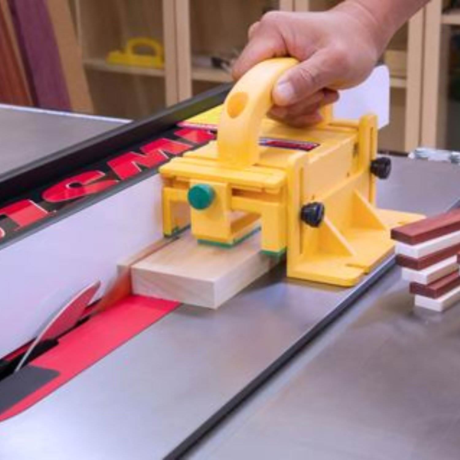 Microjig GR100 Woodworking Table Saw 3 Directional 3D Pushblock w/ 1/8-Inch Leg