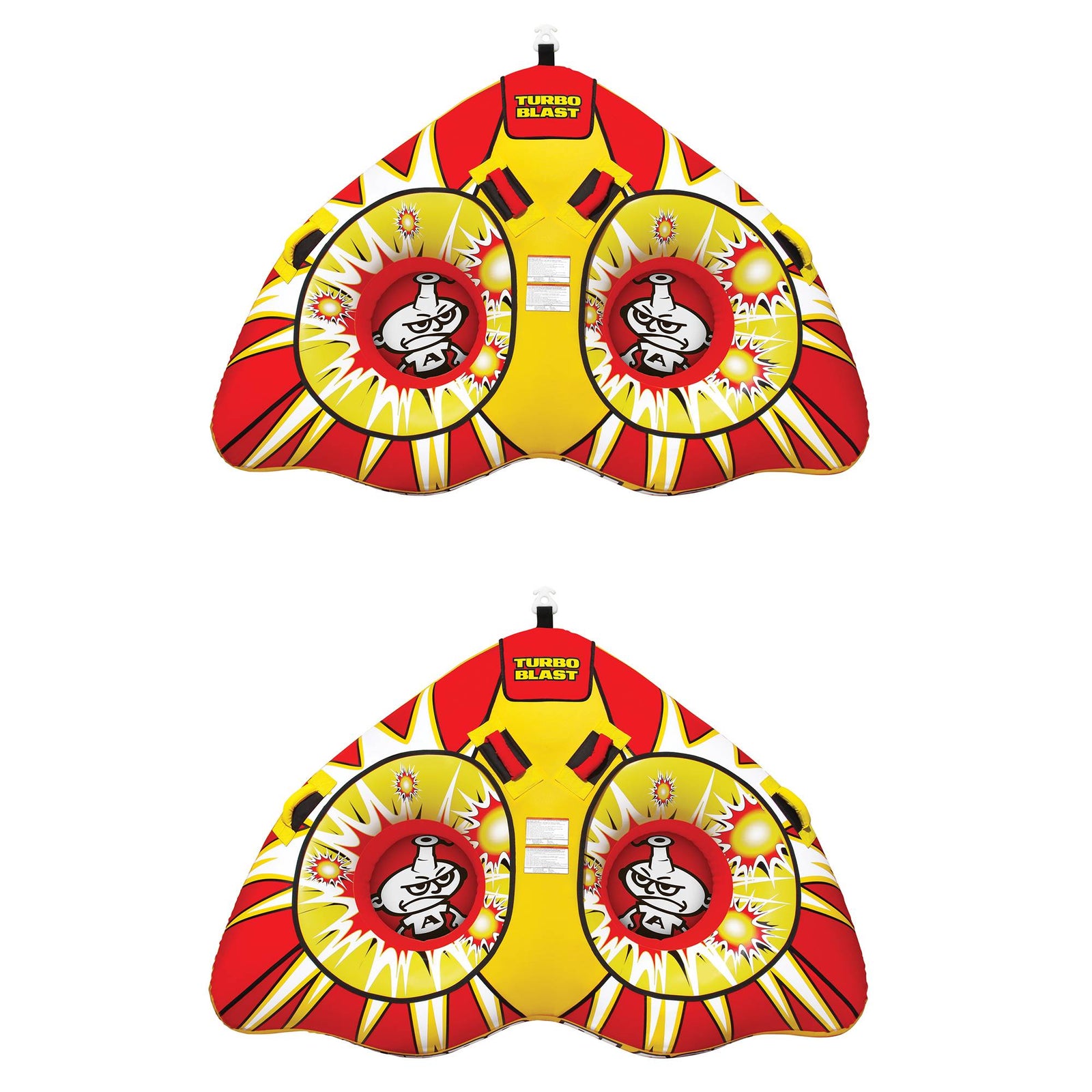 AIRHEAD Turbo Blast Inflatable Double Rider Towable Lake Boat Tube (2 Pack) - VMInnovations