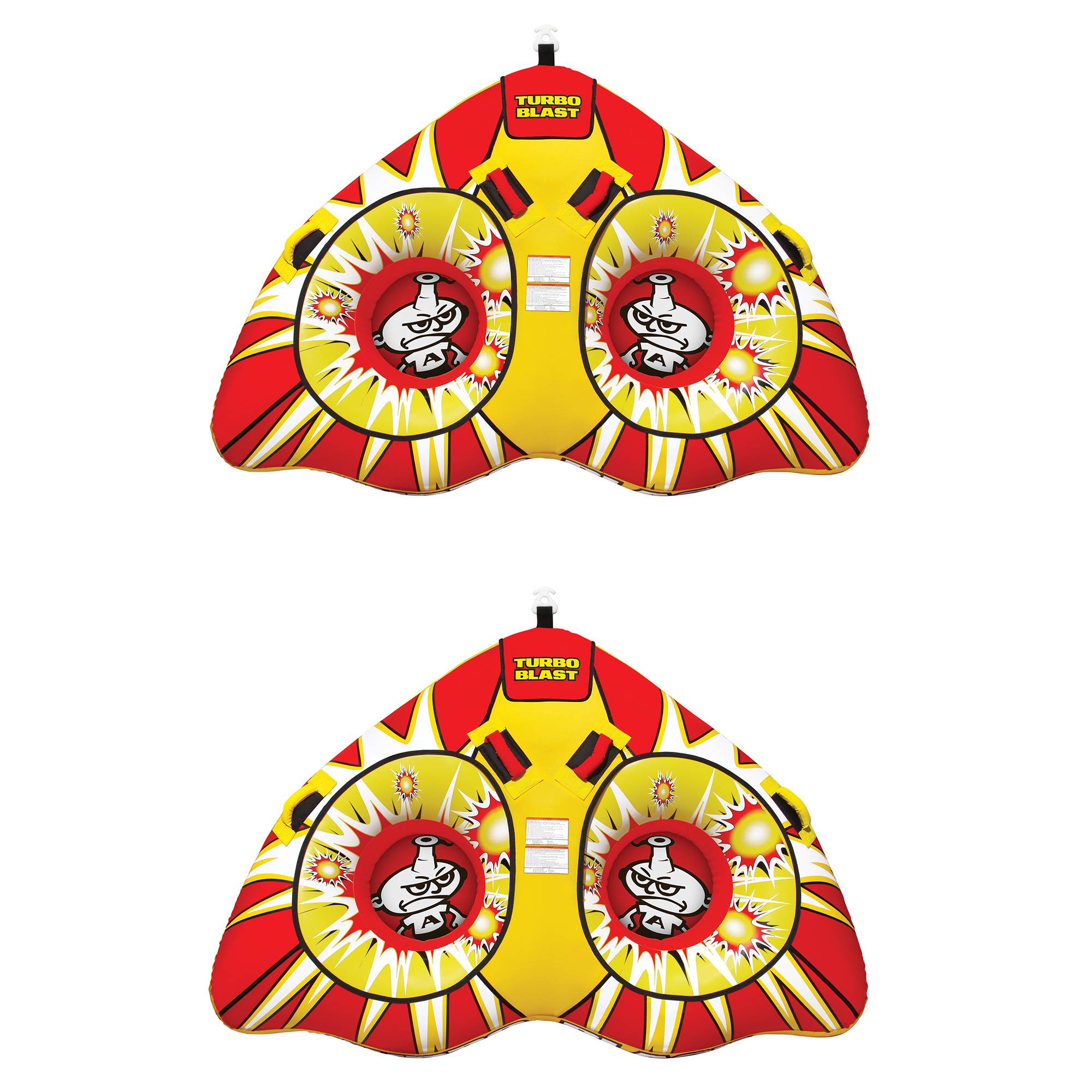 AIRHEAD Turbo Blast Inflatable Double Rider Towable Lake Boat Tube (2 Pack) - VMInnovations