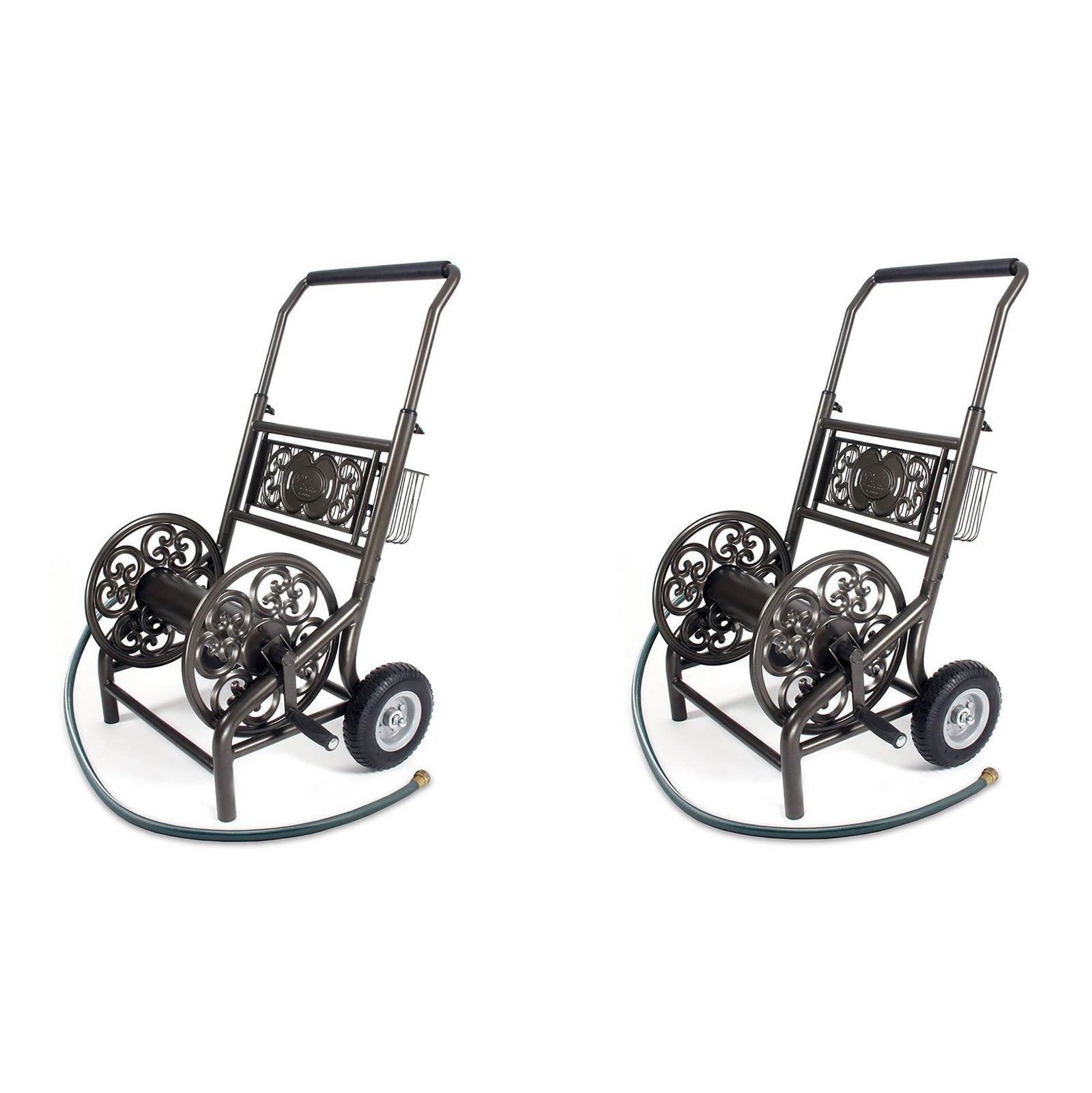 Liberty Garden Outdoor Garden Water Hose Reel Storage and Holder Cart (2 Pack) - VMInnovations