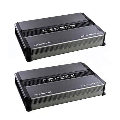 Crunch Power Drive 3000W Max Monoblock Class D Car Audio Amplifier (2 Pack)