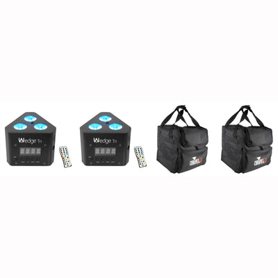Chauvet DJ Transport Bag (2 Pack) & DJ Wedge Light Effect w/ Remote (2 Pack)