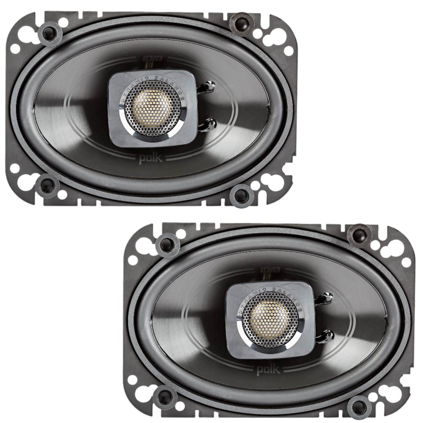Polk Audio 4x6" 150W 2-Way Car/Marine Coaxial Speakers Stereo Black (4 Pack)